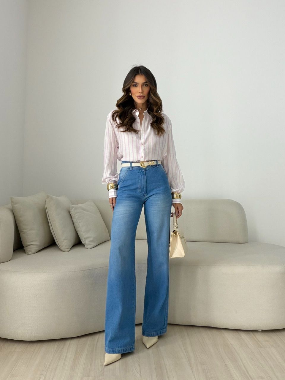 CAMISA ANA LAURA LISTRAS LILÁS