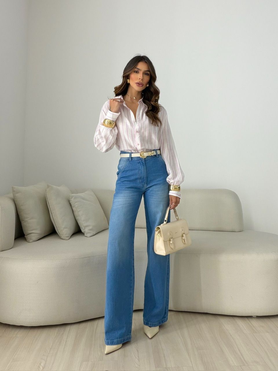 CAMISA ANA LAURA LISTRAS LILÁS