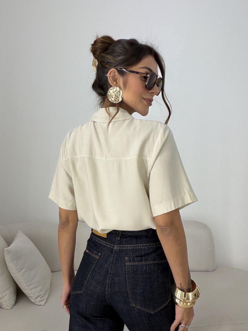 CAMISA ROBERTA MANGA 3/4 AREIA
