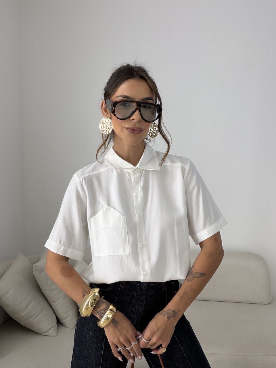 CAMISA ROBERTA MANGA 3/4 OFF - 0079410048 - CAROLLA FERRARO