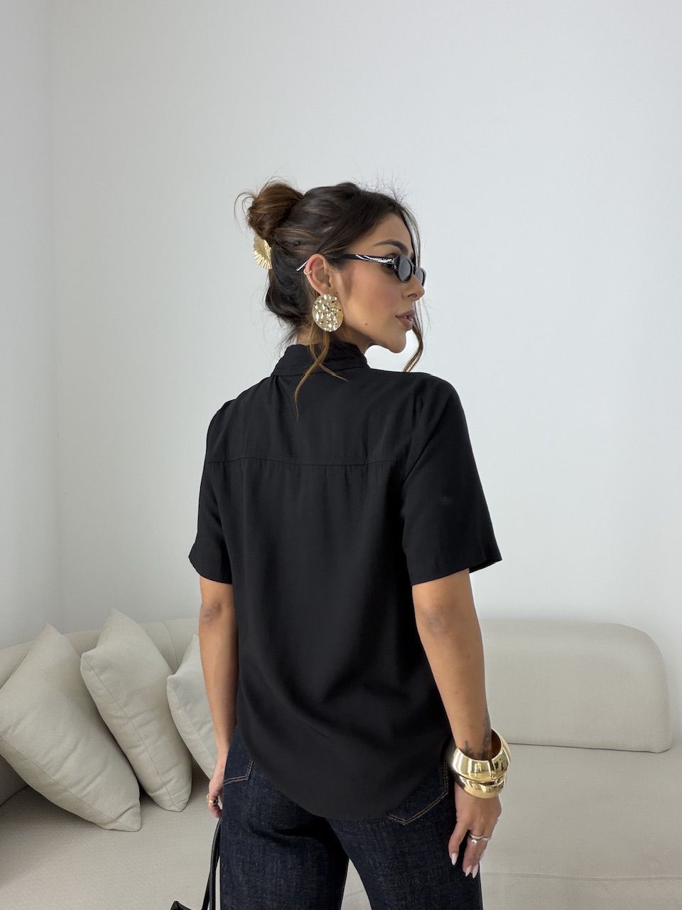CAMISA ROBERTA MANGA 3/4 PRETA