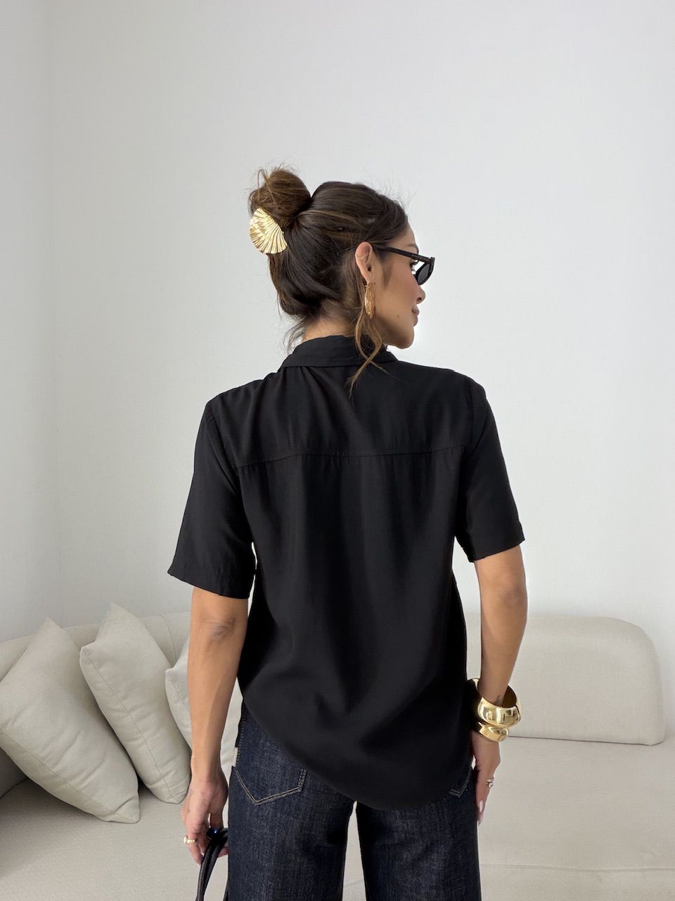 CAMISA ROBERTA MANGA 3/4 PRETA