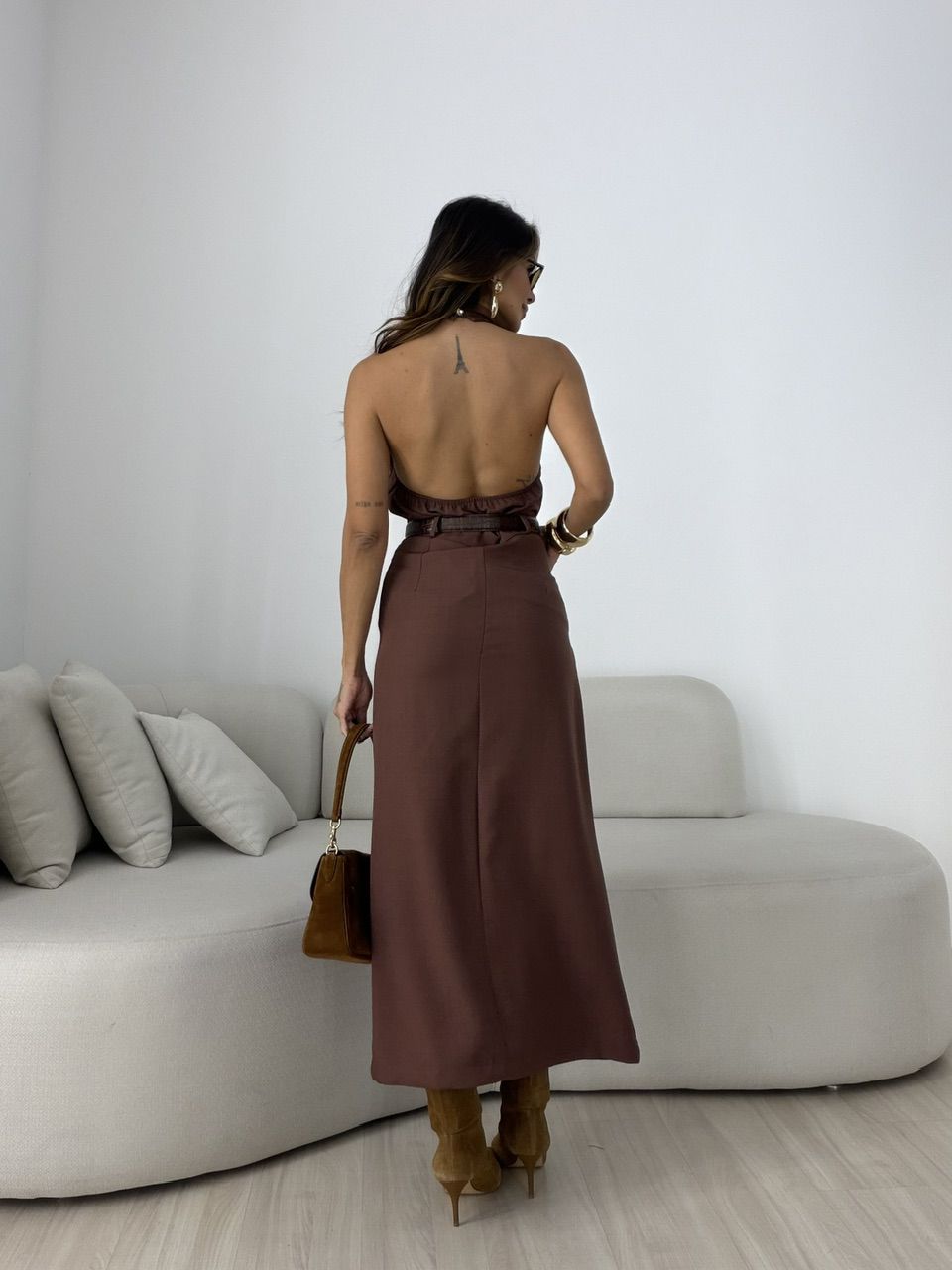 CONJUNTO PENELOPE FRENTE ÚNICA MARROM
