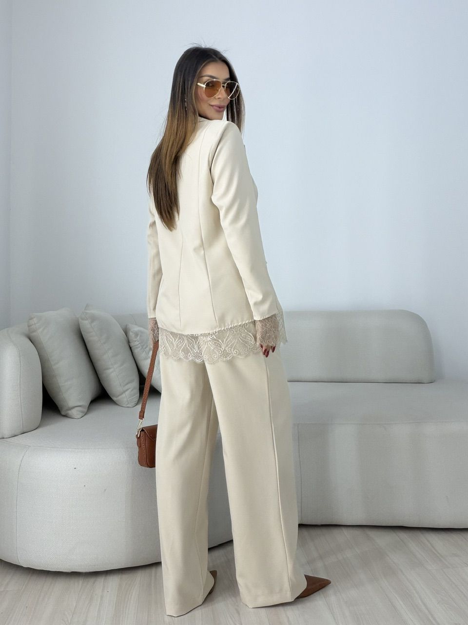 CONJUNTO PIETRA BLAZER AREIA