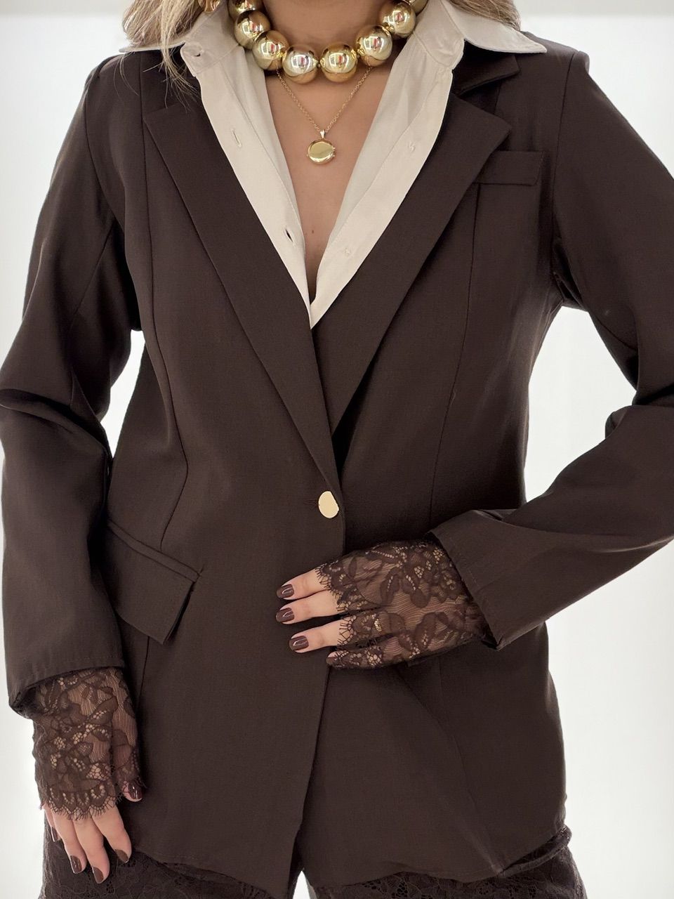 CONJUNTO PIETRA BLAZER CAFÉ