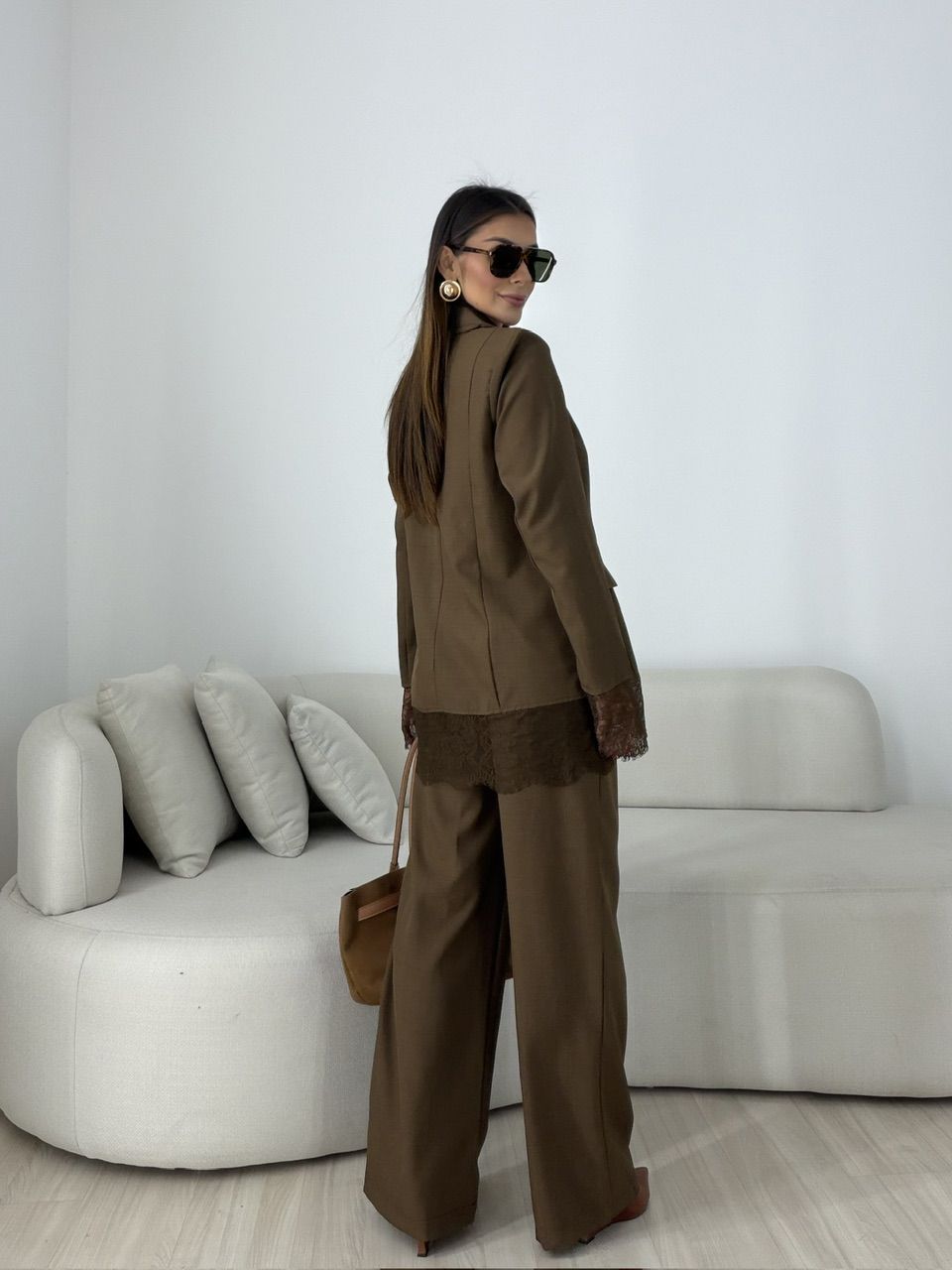 CONJUNTO PIETRA BLAZER MARROM