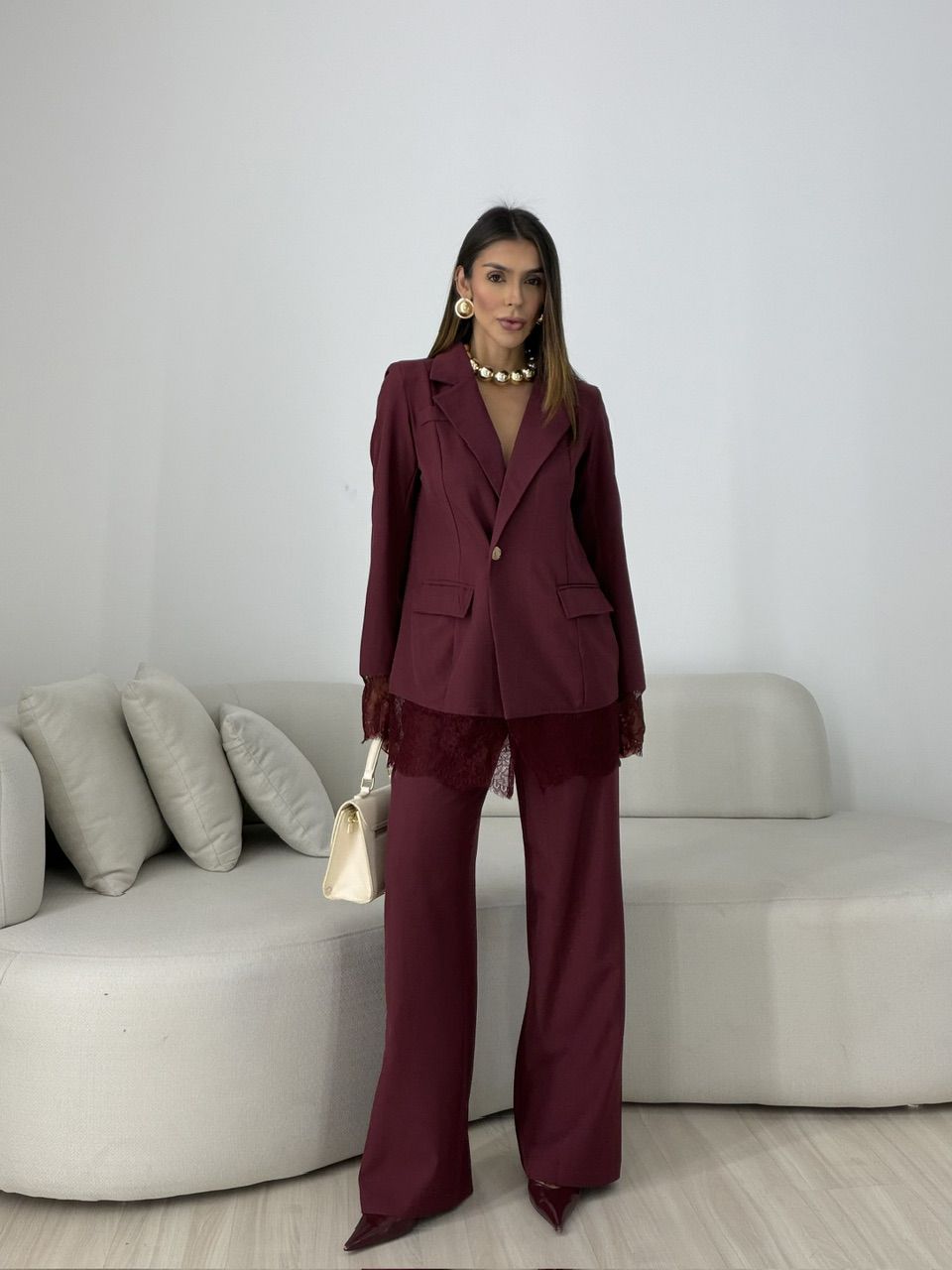 CONJUNTO PIETRA BLAZER VINHO