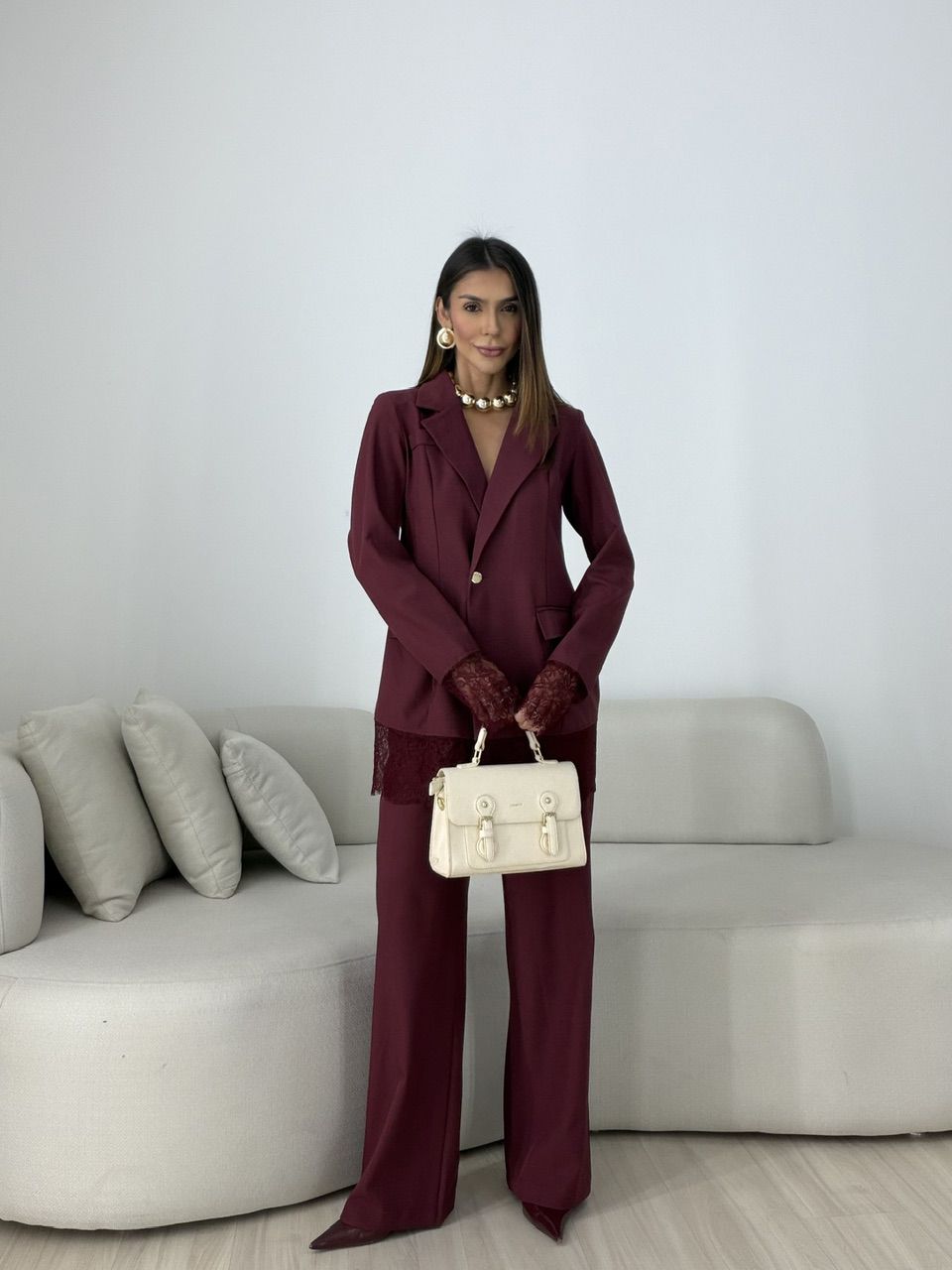 CONJUNTO PIETRA BLAZER VINHO