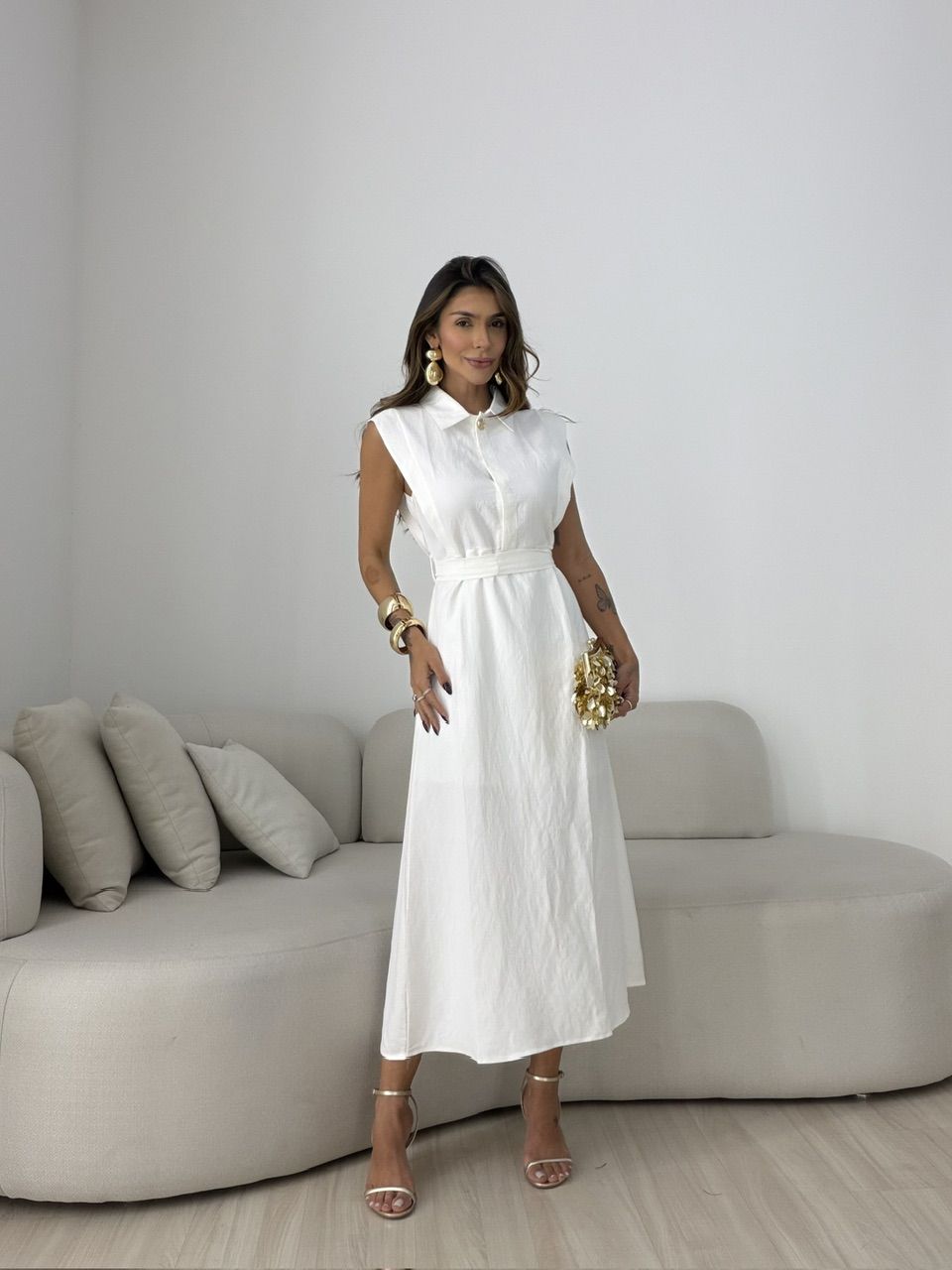 VESTIDO BERENICE GOLA OFF - 0079420048 - CAROLLA FERRARO