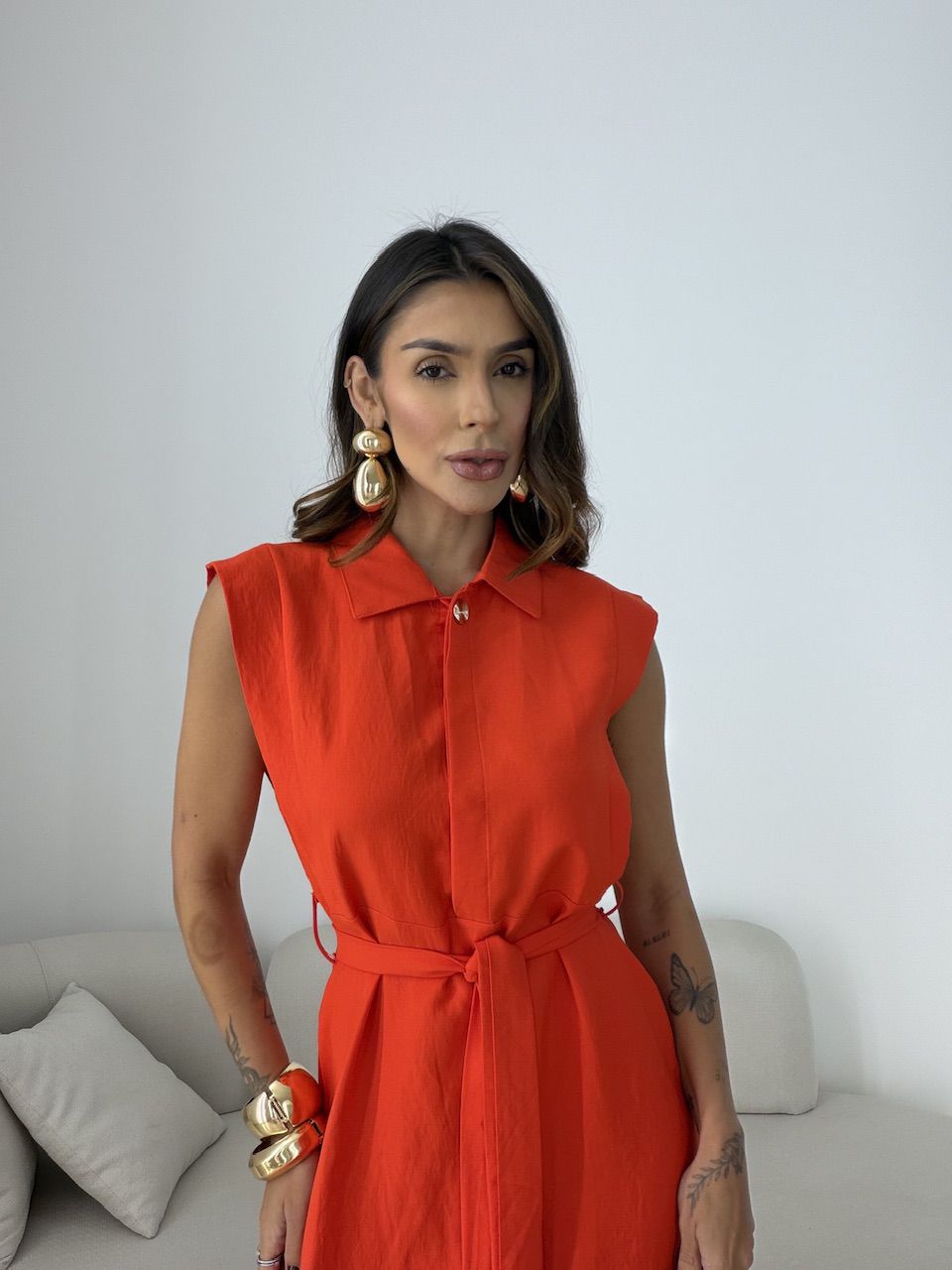 VESTIDO BERENICE GOLA VERMELHO