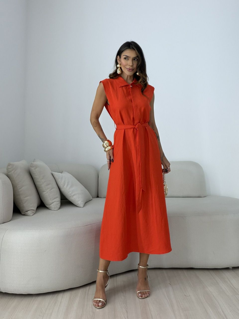 VESTIDO BERENICE GOLA VERMELHO