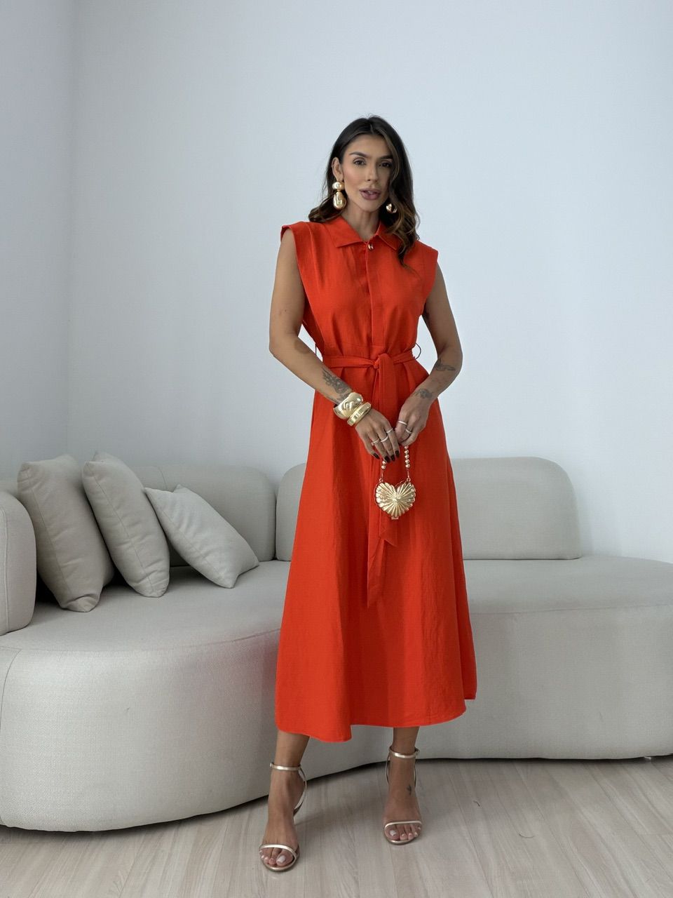 VESTIDO BERENICE GOLA VERMELHO