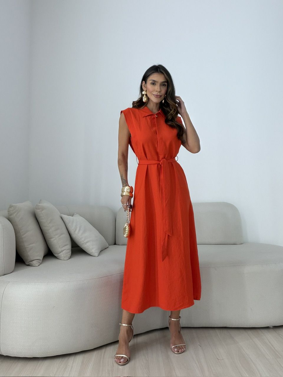 VESTIDO BERENICE GOLA VERMELHO