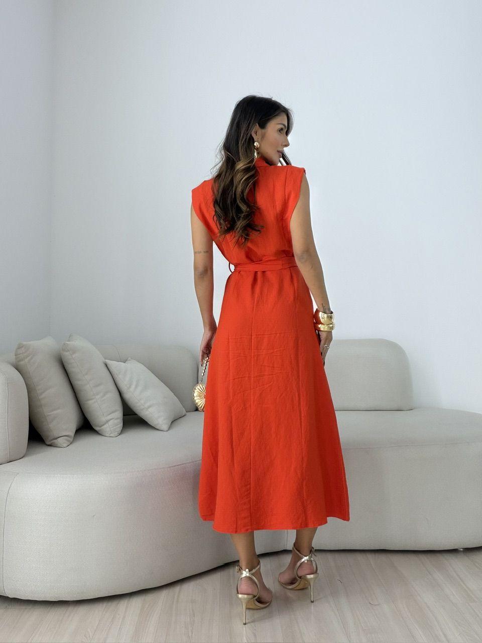 VESTIDO BERENICE GOLA VERMELHO