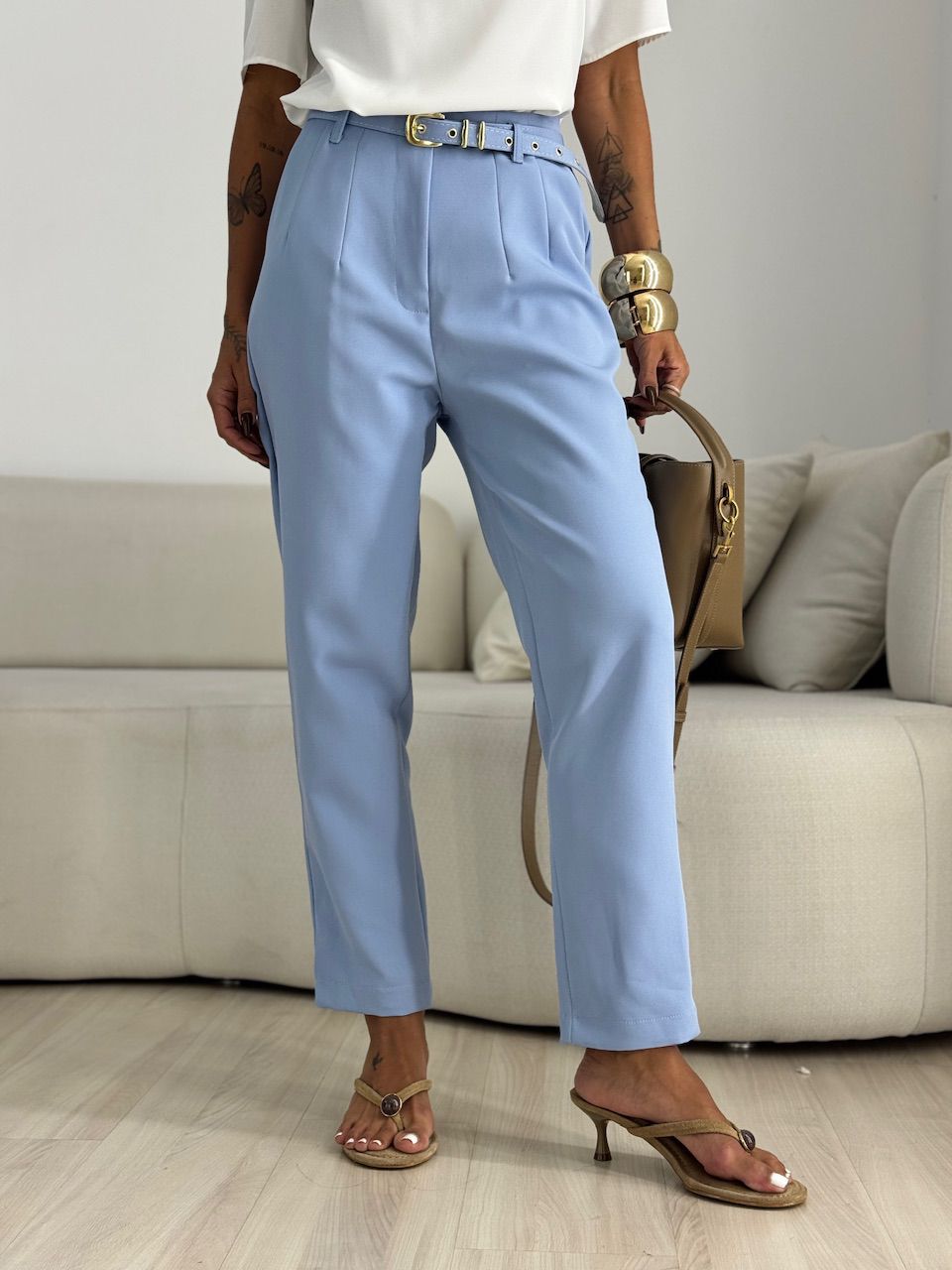 CALÇA LIA CINTO AZUL