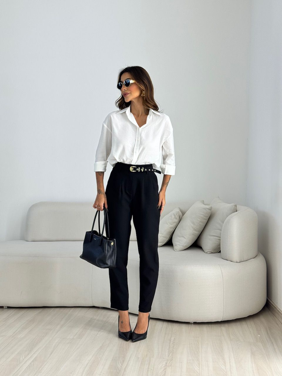 CALÇA LIA CINTO PRETA