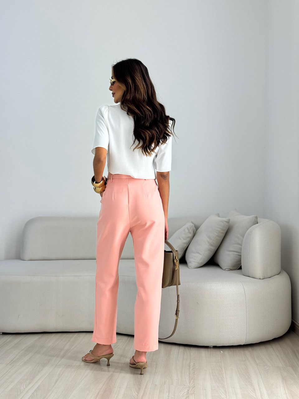 CALÇA LIA CINTO ROSA