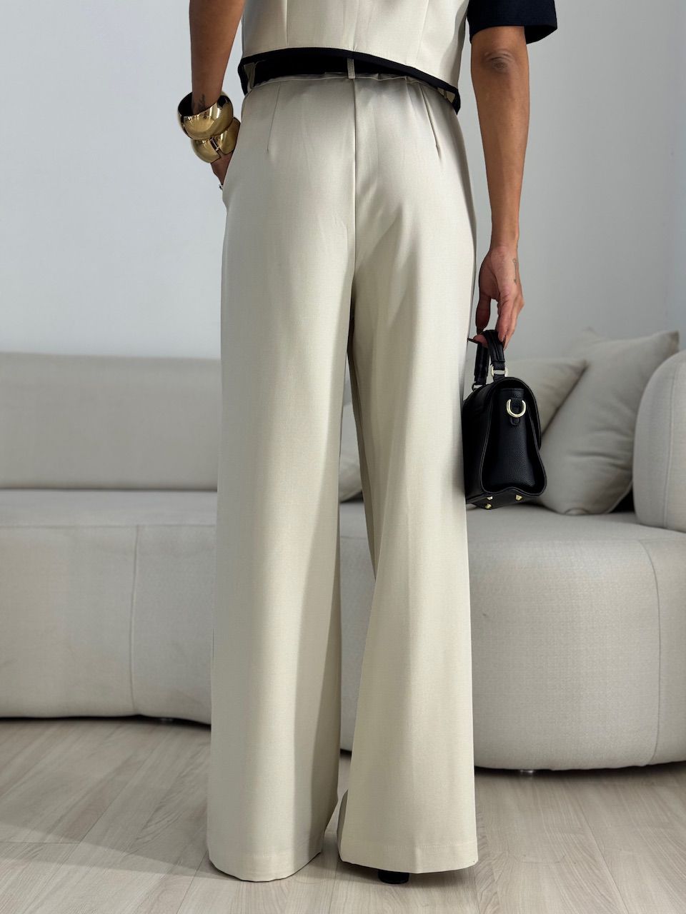 CONJUNTO ANA MARA COLETE CALÇA AREIA