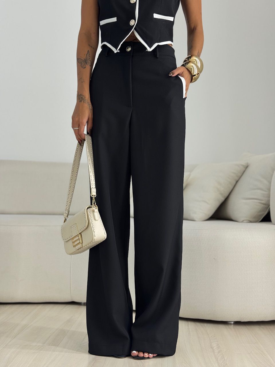 CONJUNTO ANA MARA COLETE CALÇA PRETO