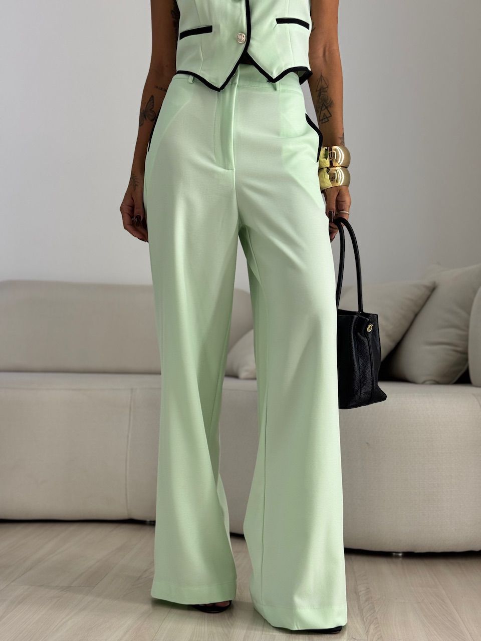 CONJUNTO ANA MARA COLETE CALÇA VERDE