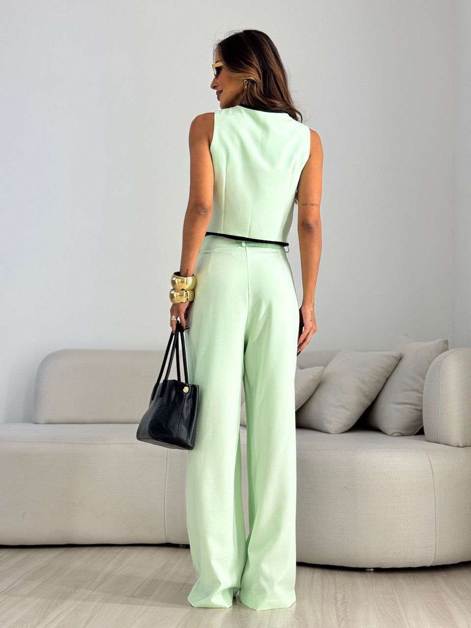 CONJUNTO ANA MARA COLETE CALÇA VERDE