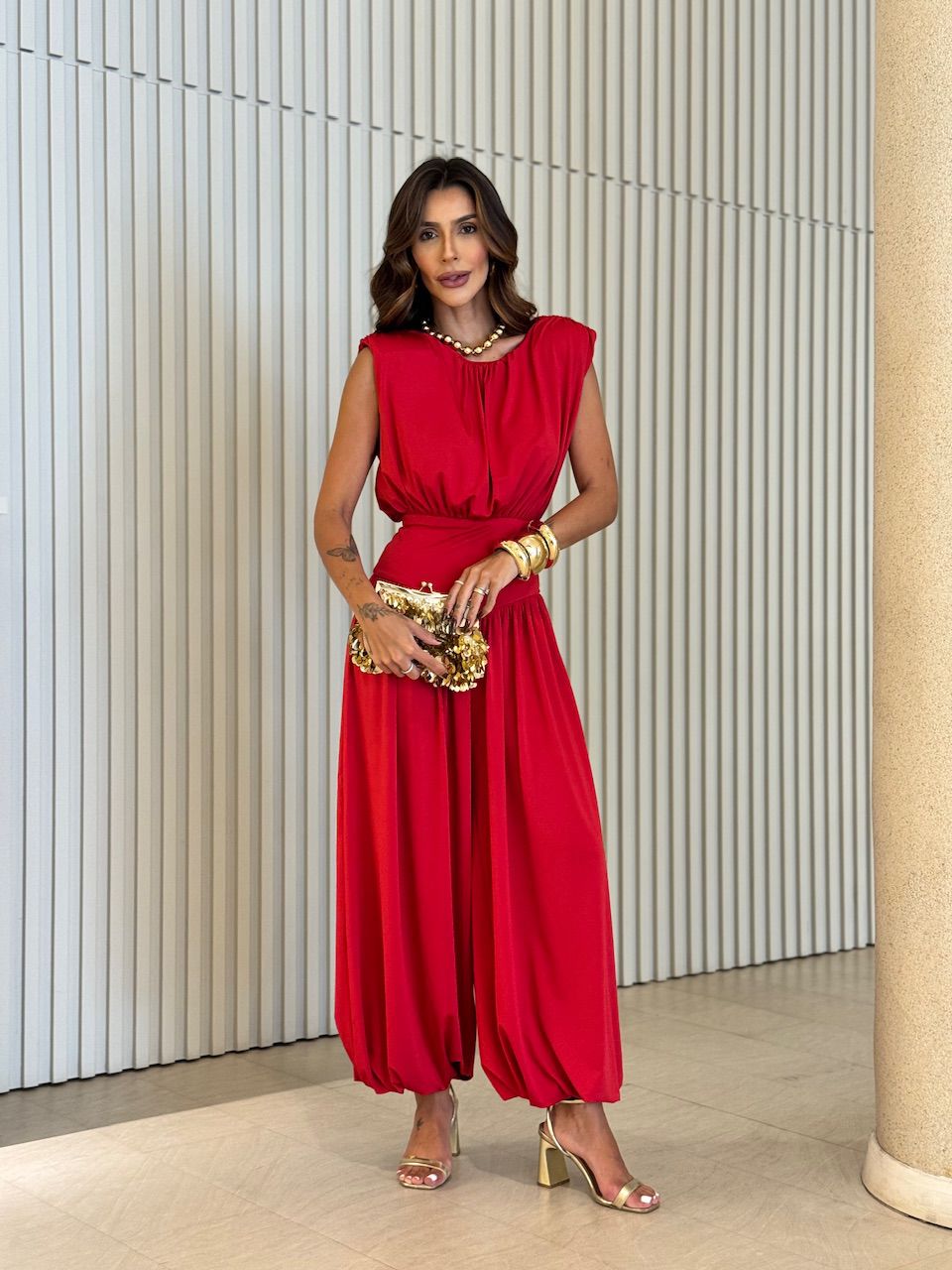 MACACÃO JASMINE MUSCLE VERMELHO - 0071070006 - CAROLLA FERRARO