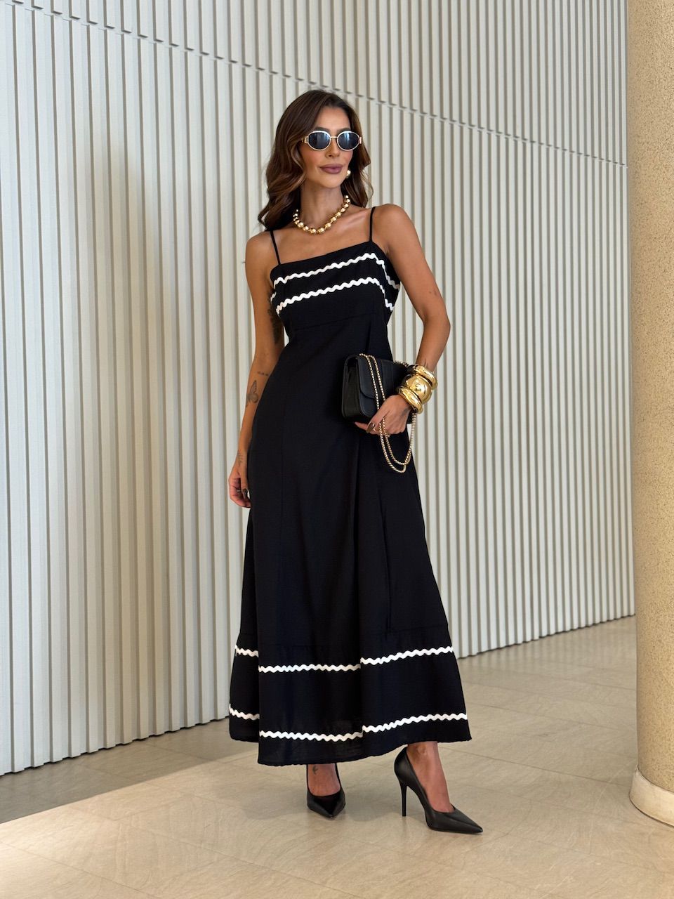 VESTIDO SOLANGE ALÇA PRETO