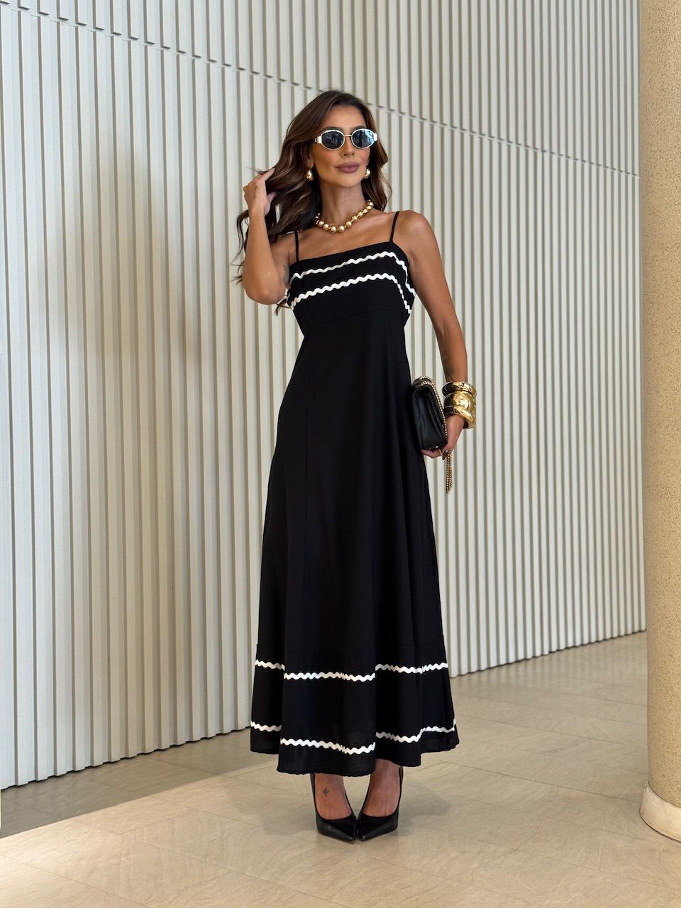 VESTIDO SOLANGE ALÇA PRETO