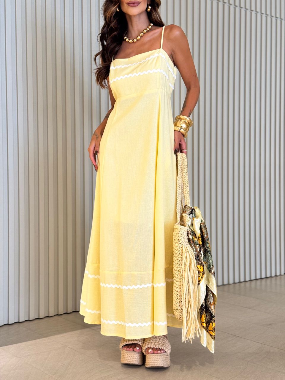 VESTIDO SOLANGE ALÇA YELLOW BUTTER