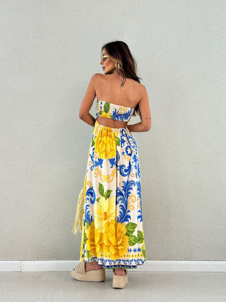 VESTIDO TATIANA ESTAMPADO AMARELO