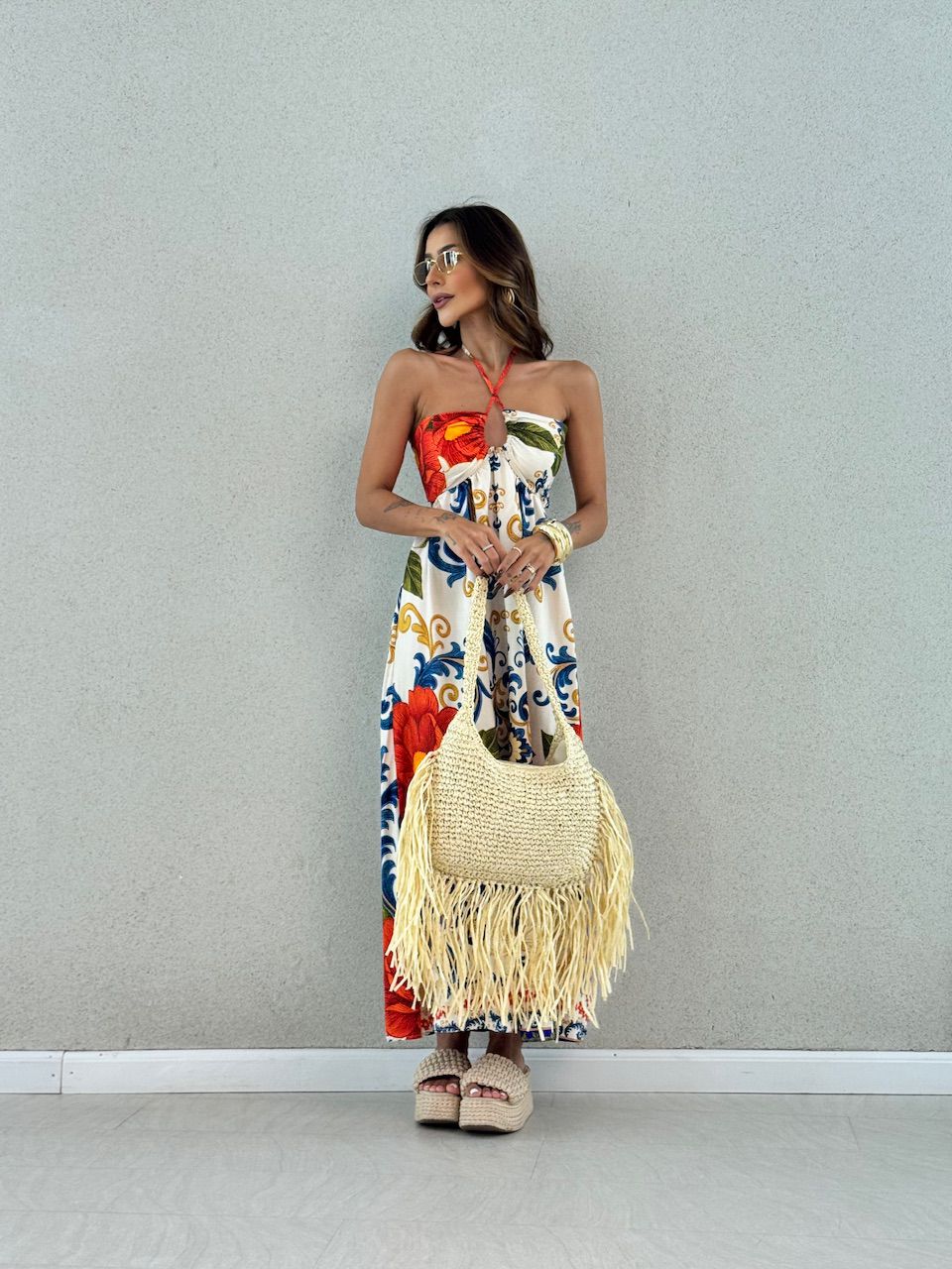 VESTIDO TATIANA ESTAMPADO VERMELHO