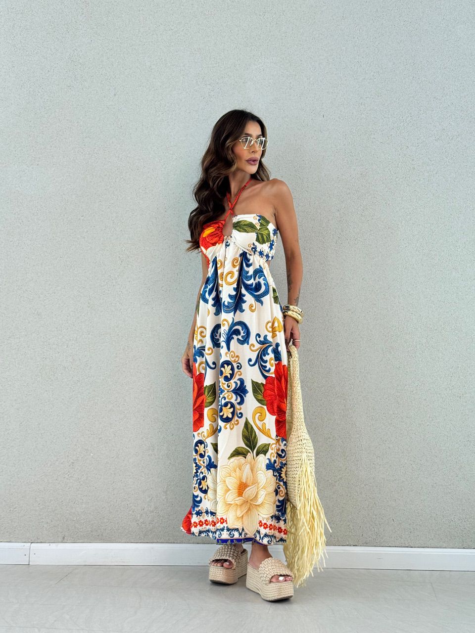 VESTIDO TATIANA ESTAMPADO VERMELHO