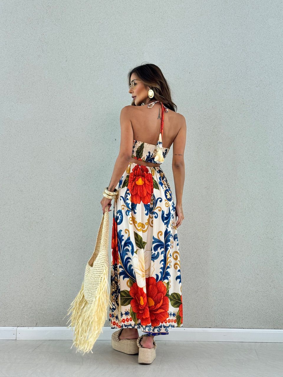 VESTIDO TATIANA ESTAMPADO VERMELHO