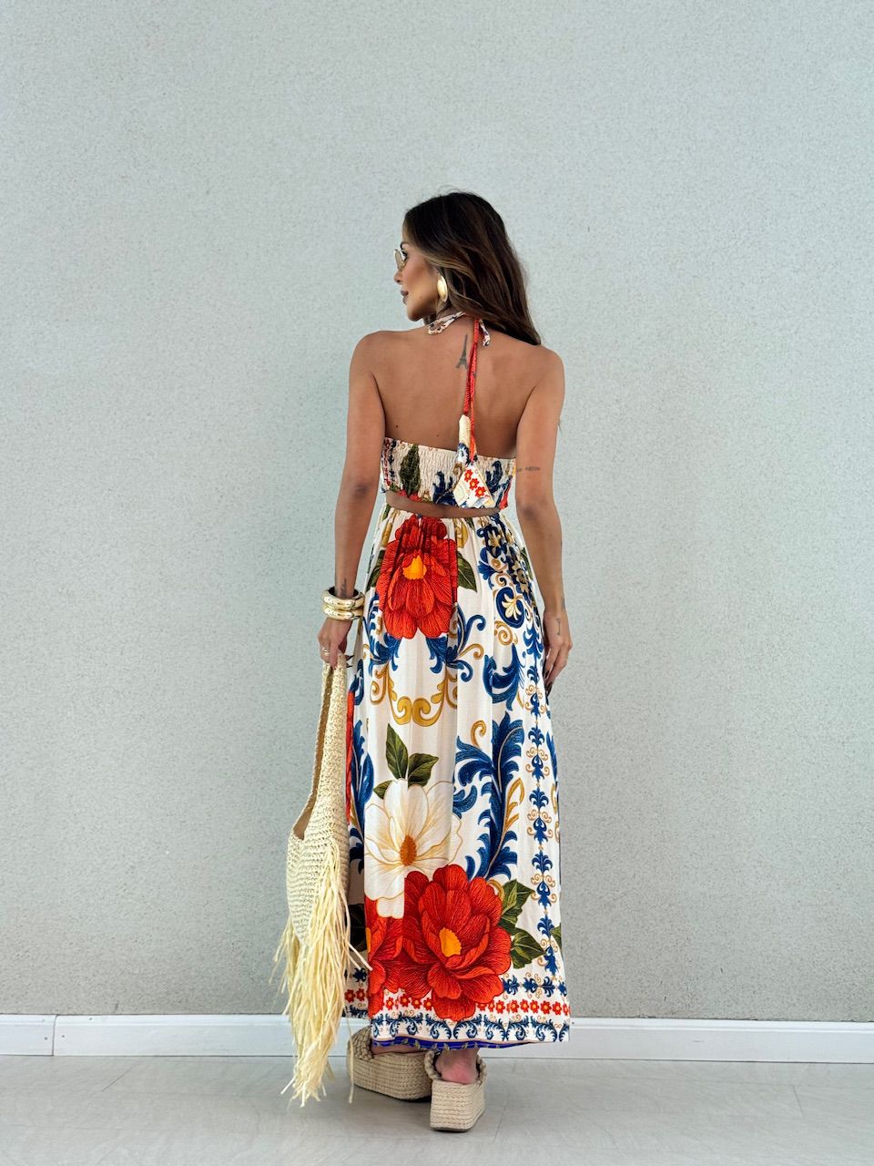 VESTIDO TATIANA ESTAMPADO VERMELHO