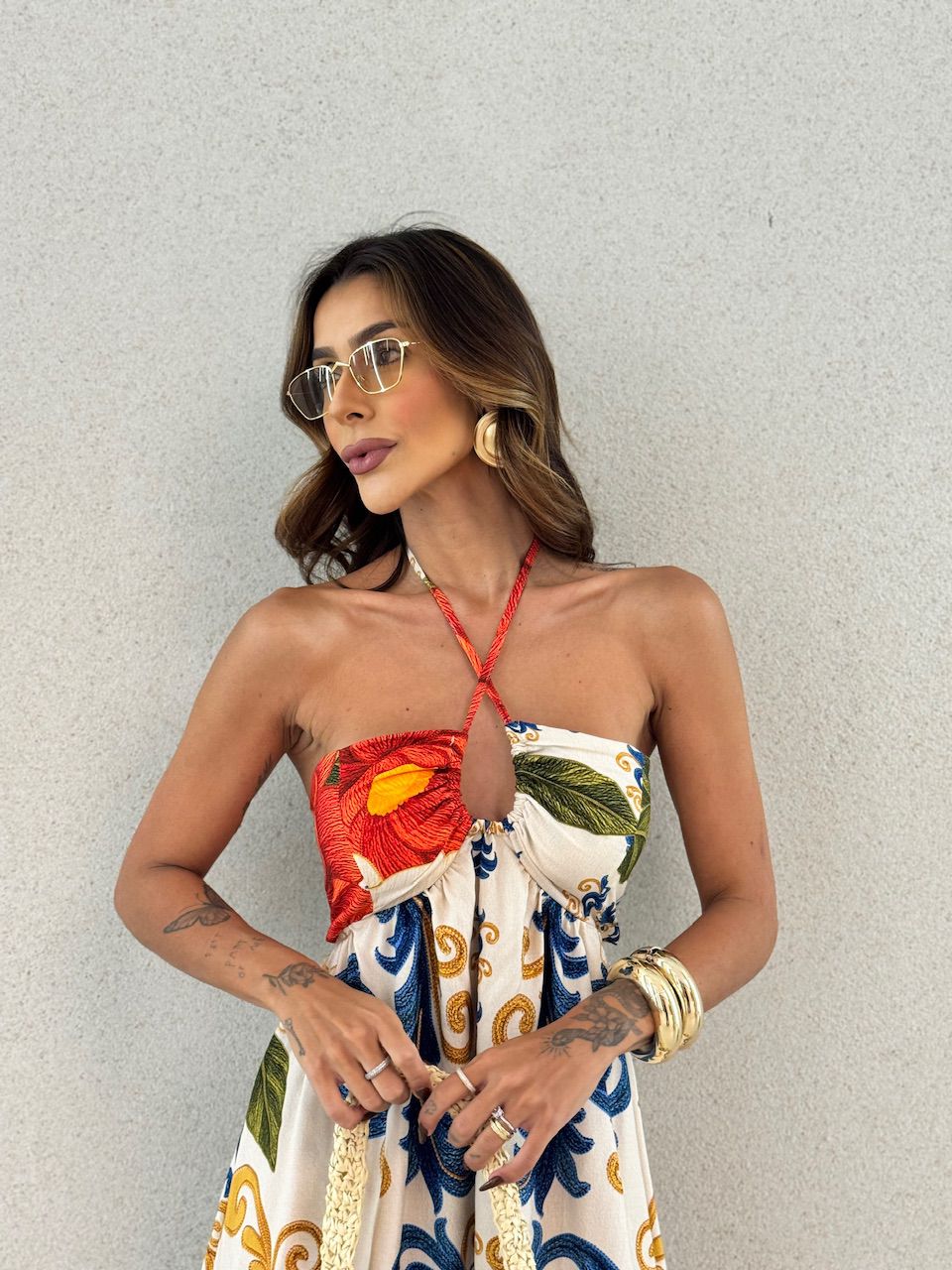 VESTIDO TATIANA ESTAMPADO VERMELHO