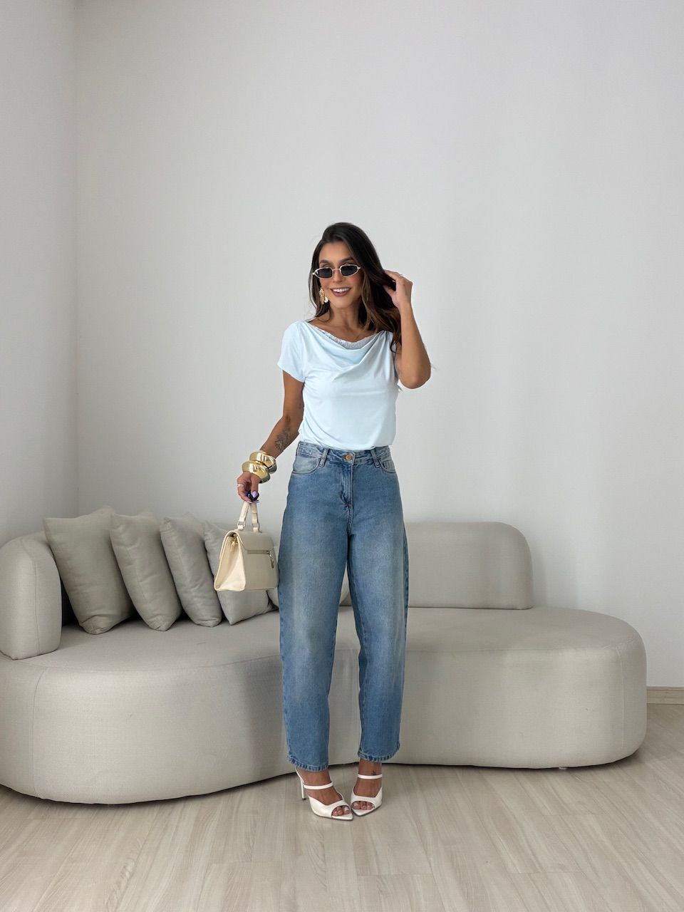 BLUSA HELOÍSA RENDA AZUL