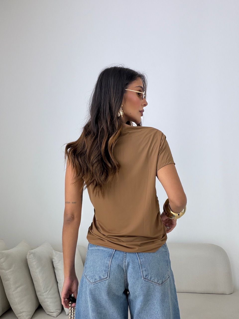 BLUSA HELOÍSA RENDA MARROM