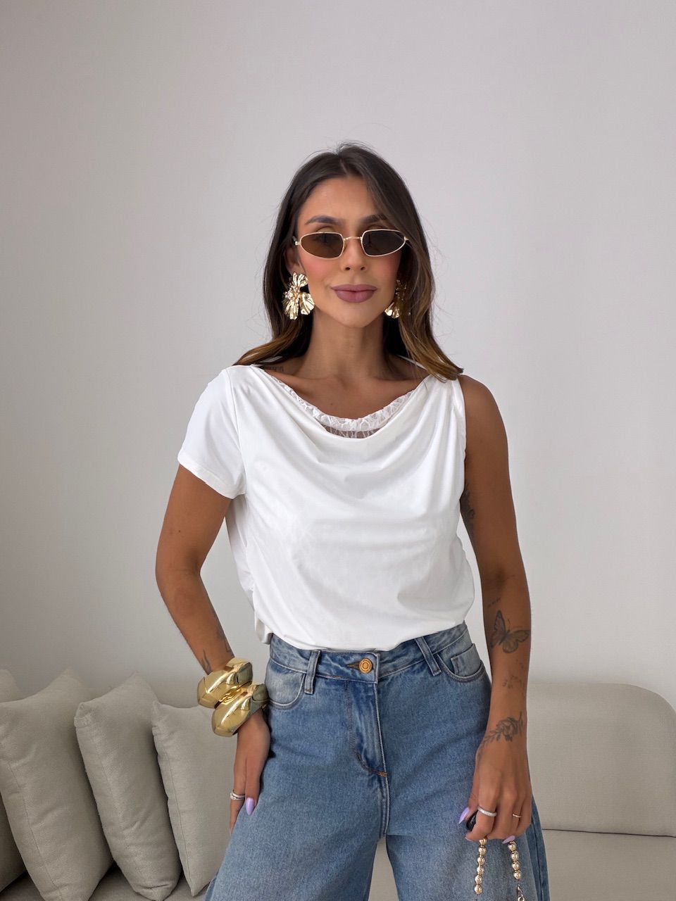 BLUSA HELOÍSA RENDA OFF - 0082680048 - CAROLLA FERRARO
