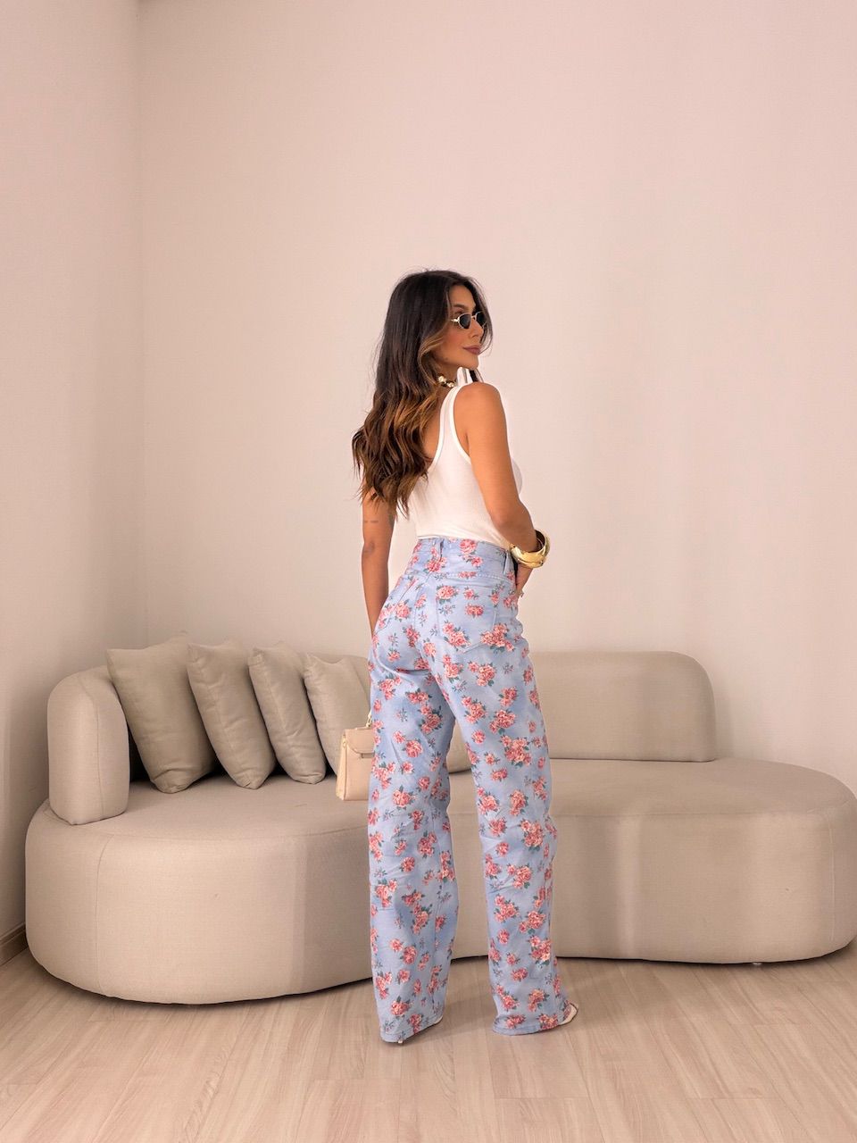 CALÇA CLARICE FLORAL AZUL