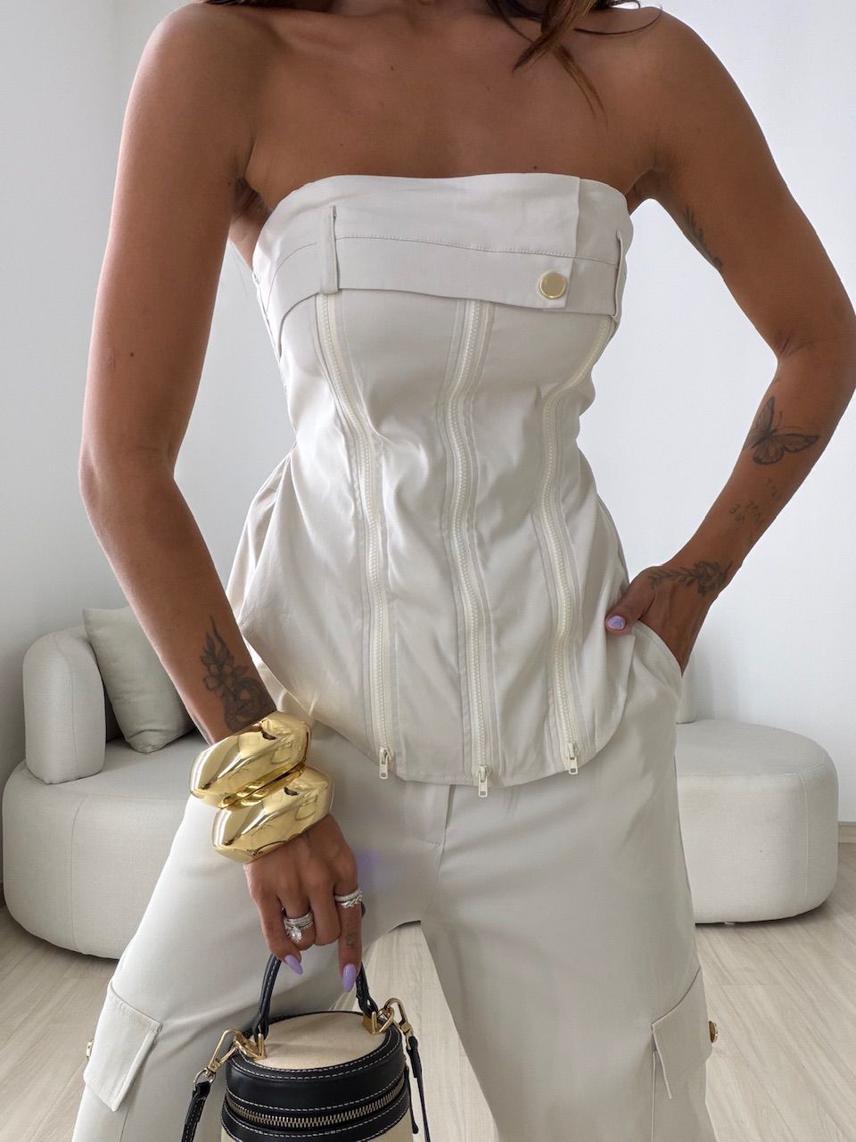 CONJUNTO BRENDA TOMARA QUE CAIA MARFIM