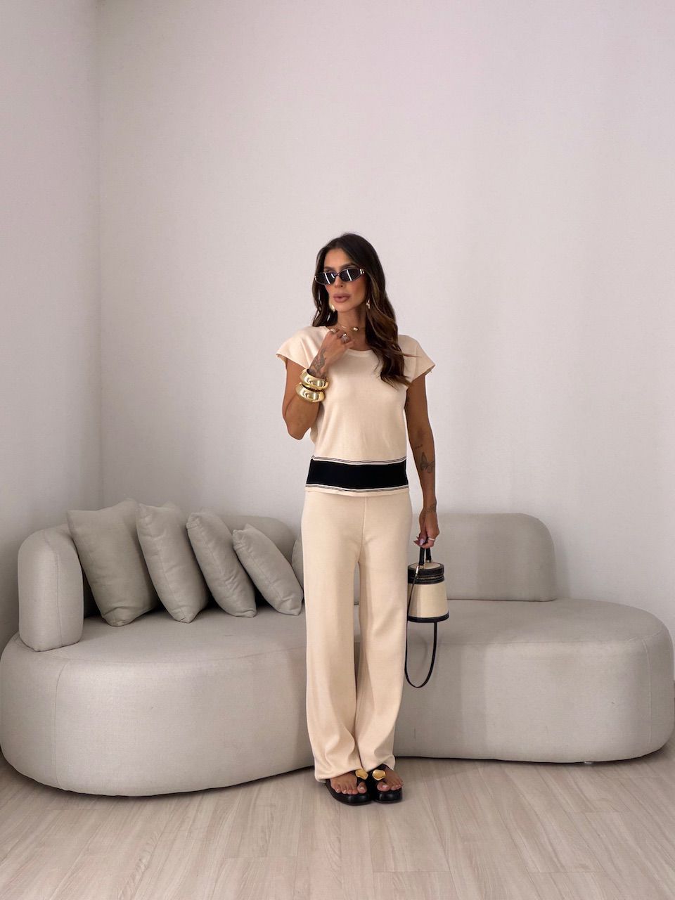 CONJUNTO VALÉRIA TRICOT CREME
