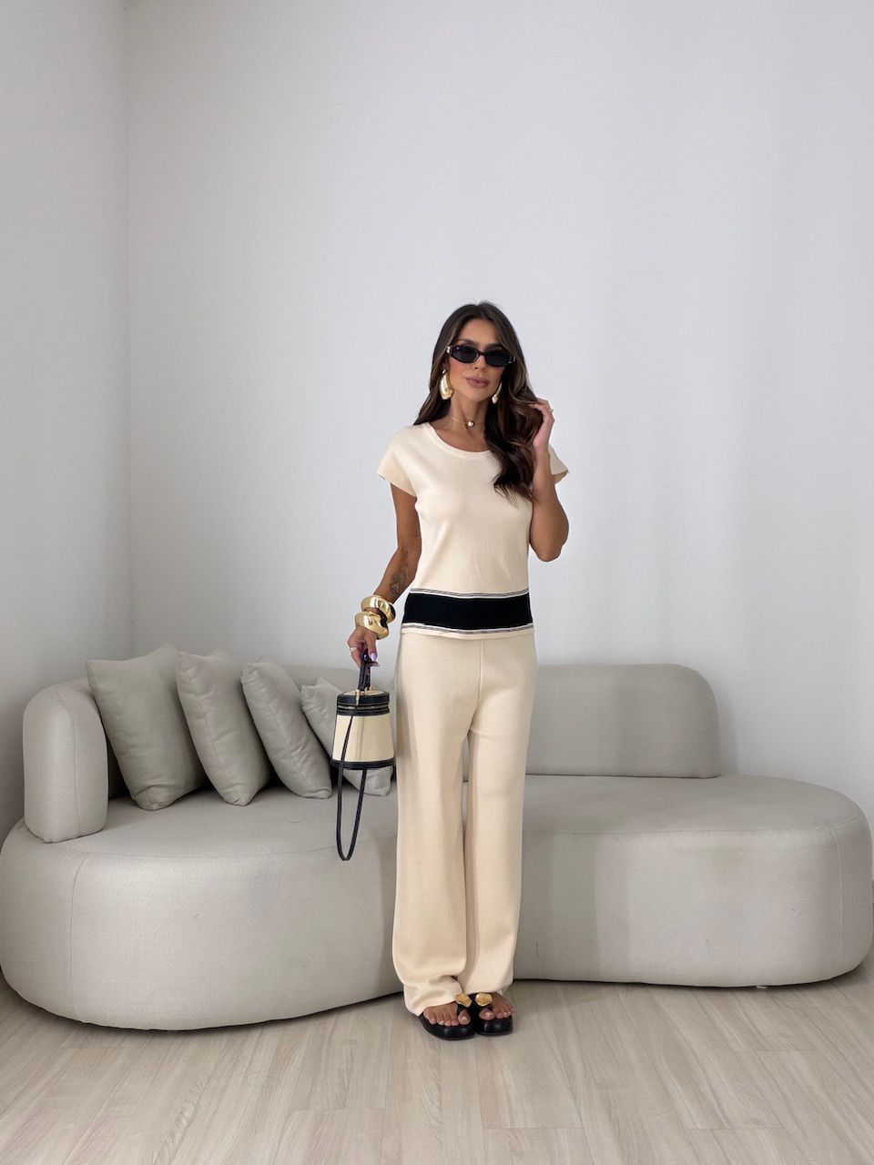 CONJUNTO VALÉRIA TRICOT CREME