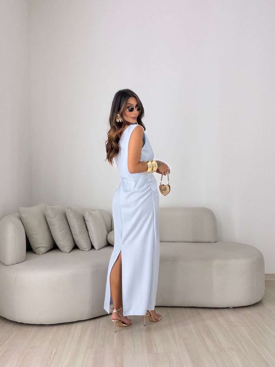 VESTIDO NOEMI METAL AZUL