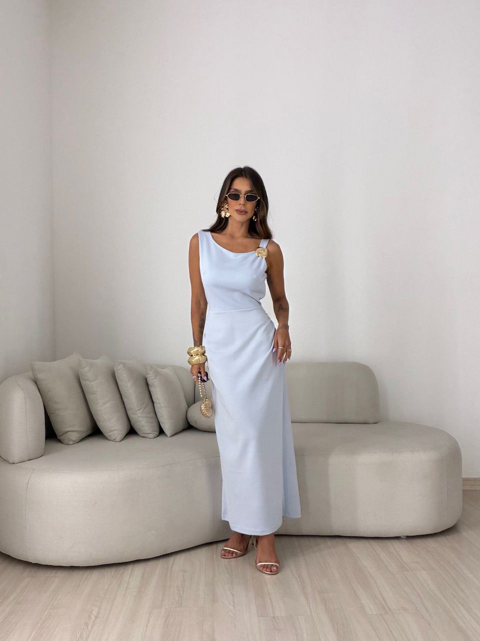 VESTIDO NOEMI METAL AZUL