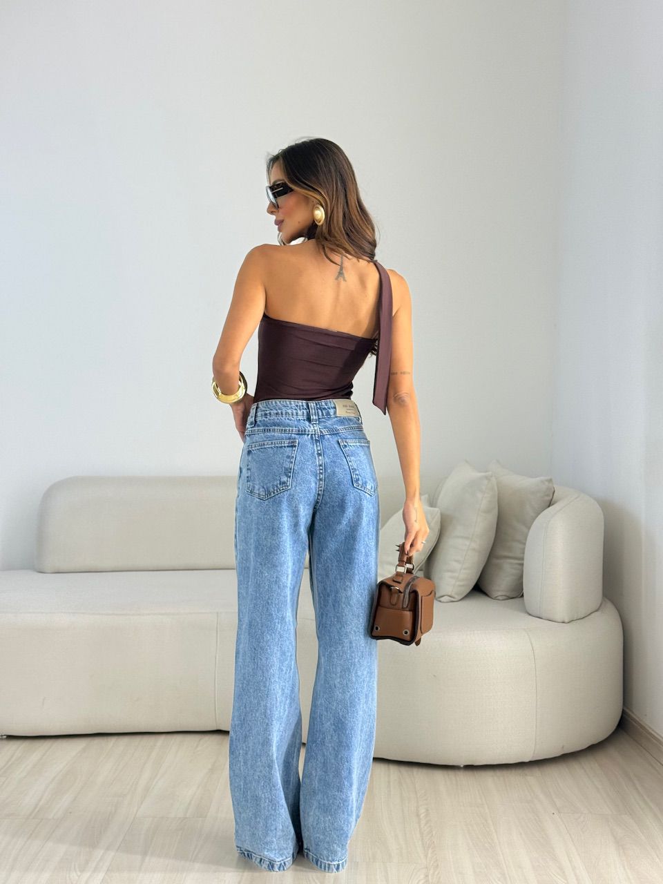 BLUSA LOUISE CF TOMARA QUE CAIA MARROM