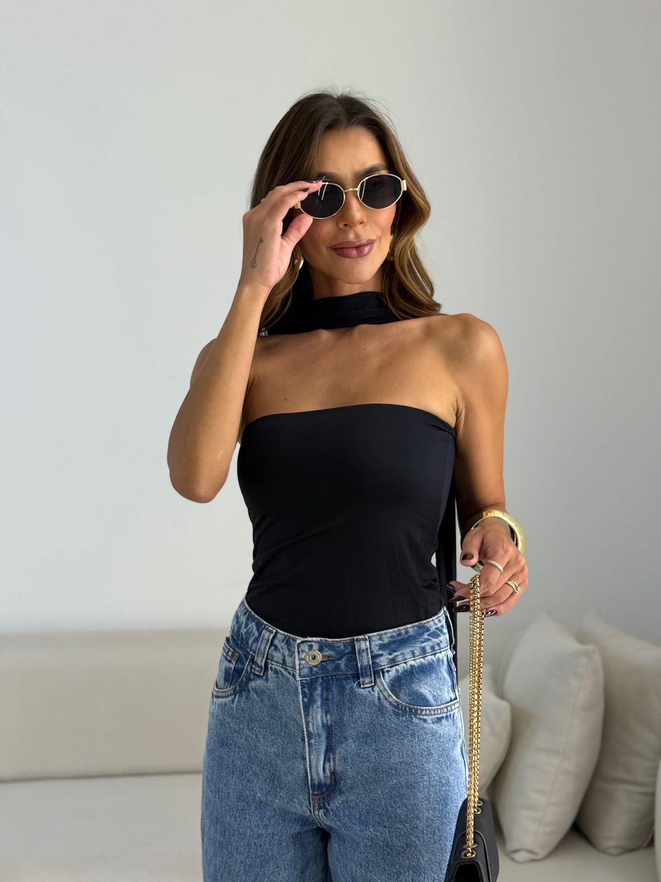 BLUSA LOUISE CF TOMARA QUE CAIA PRETA