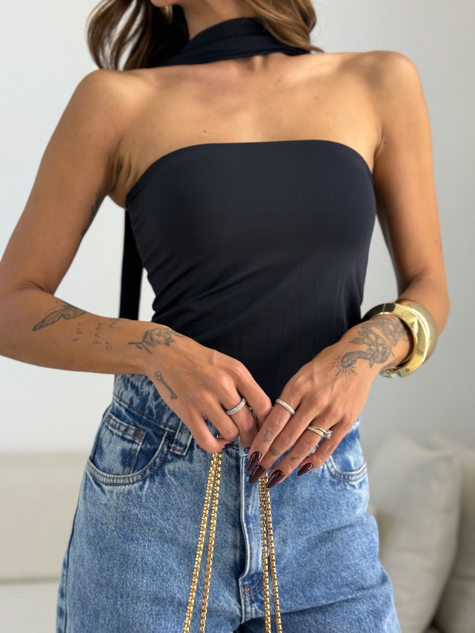 BLUSA LOUISE CF TOMARA QUE CAIA PRETA