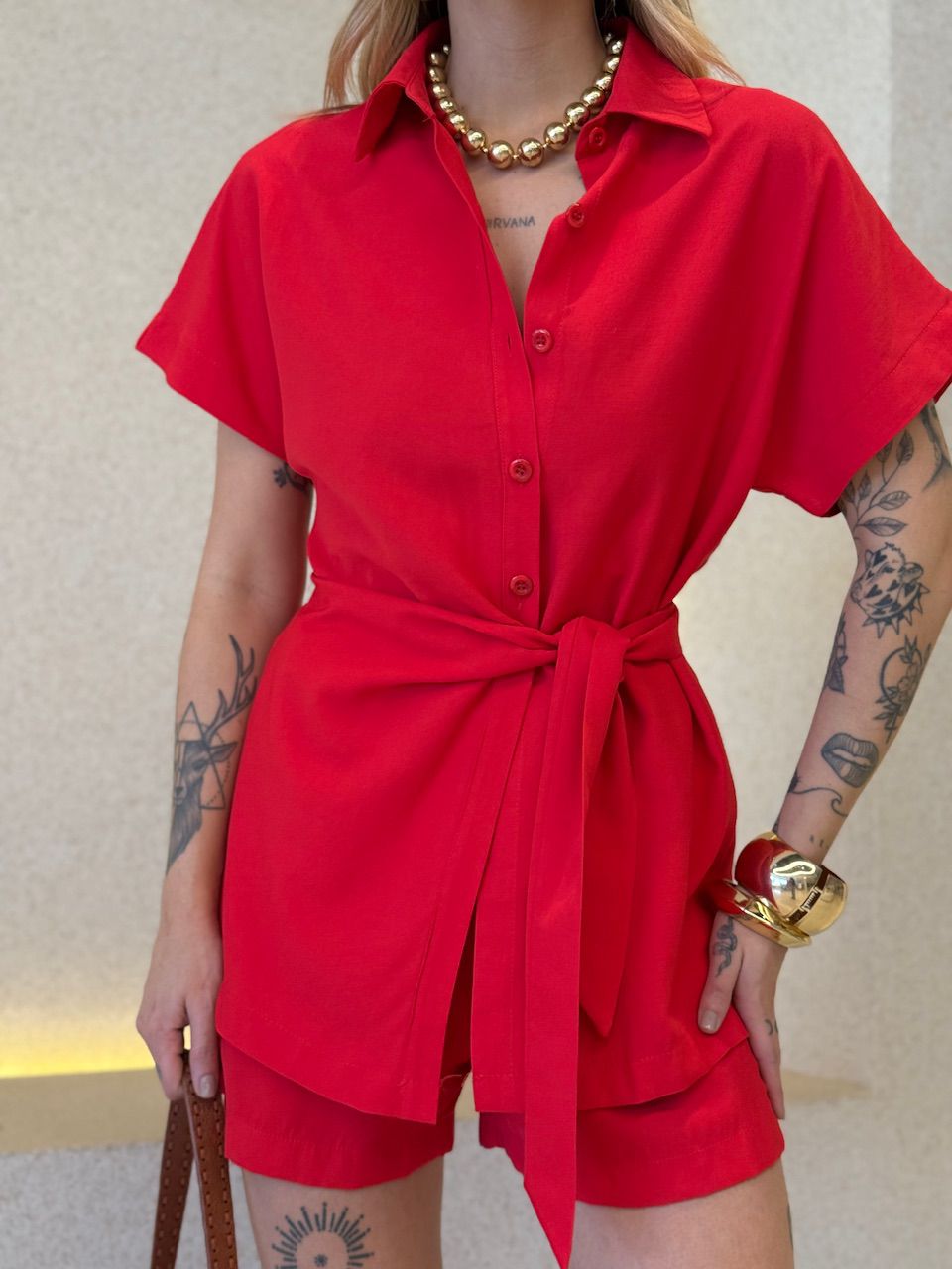 CONJUNTO CATARINA AMARRAÇÃO VERMELHO