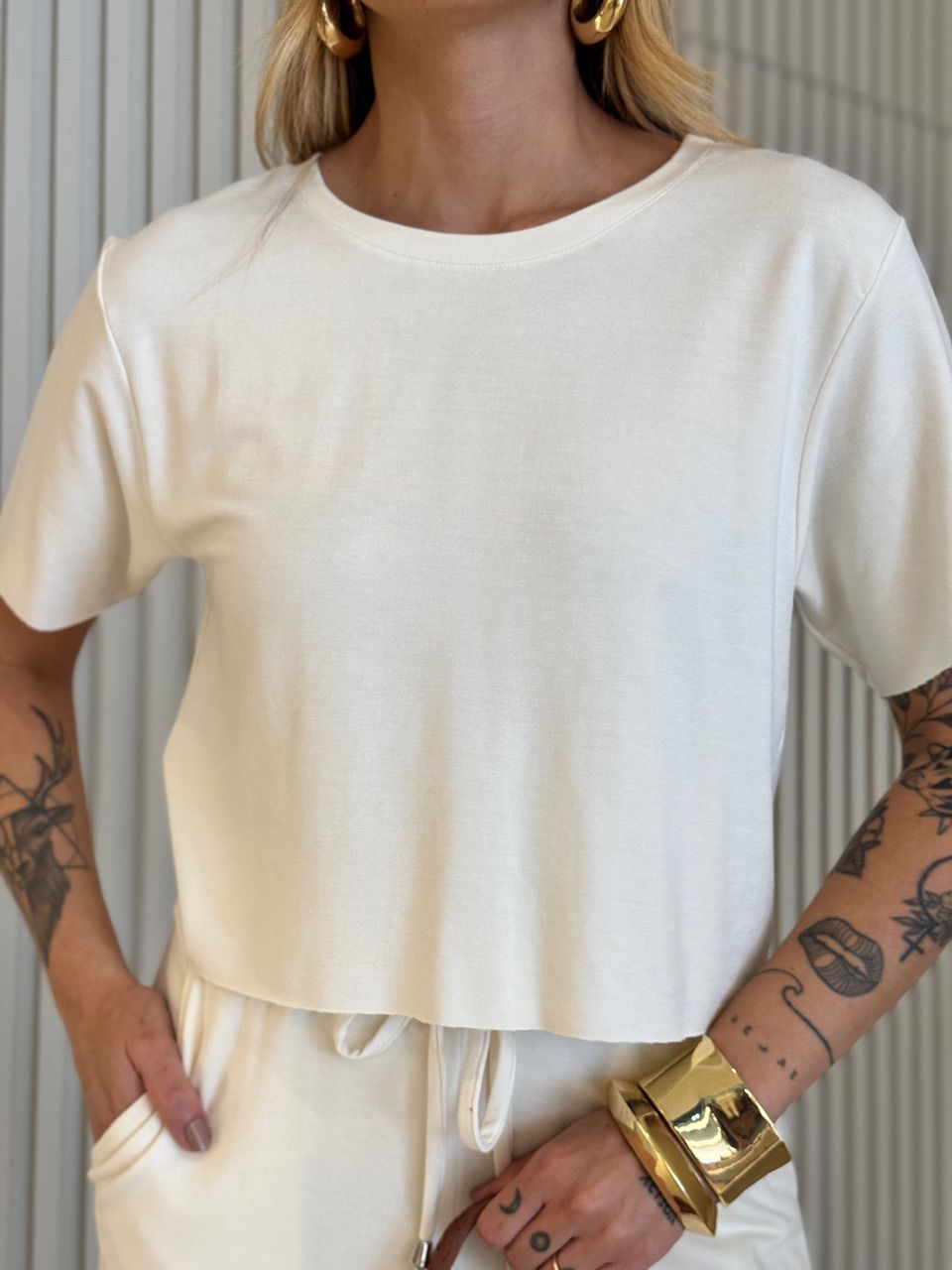 CONJUNTO DANIELE CALÇA MARFIM