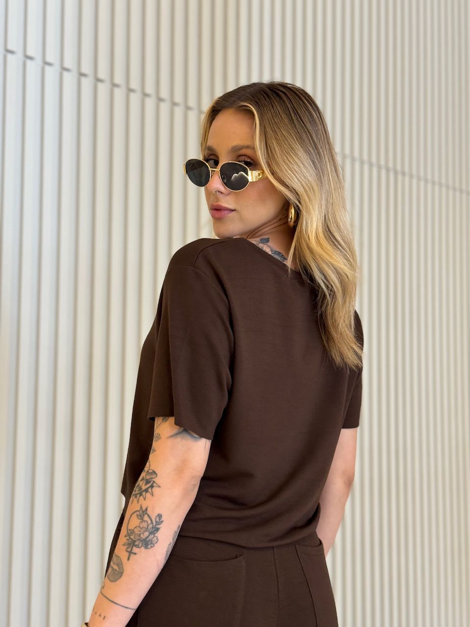 CONJUNTO DANIELE CALÇA MARROM